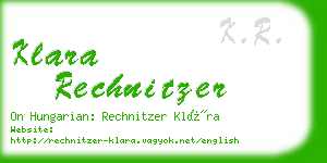 klara rechnitzer business card